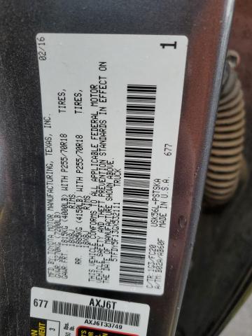 5TFDY5F13GX532111 - 2016 TOYOTA TUNDRA CREWMAX SR5 GRAY photo 12