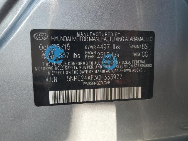 5NPE24AF3GH333977 - 2016 HYUNDAI SONATA SE SILVER photo 12