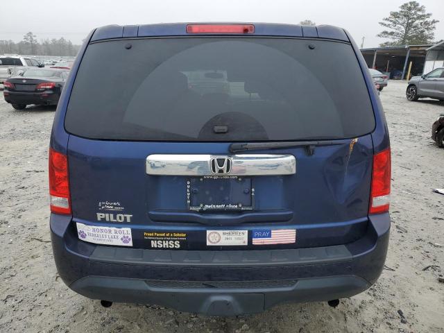 5FNYF3H2XDB042112 - 2013 HONDA PILOT LX BLUE photo 6