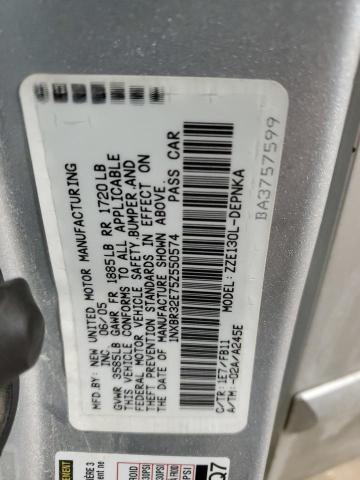 1NXBR32E75Z550574 - 2005 TOYOTA COROLLA CE SILVER photo 12