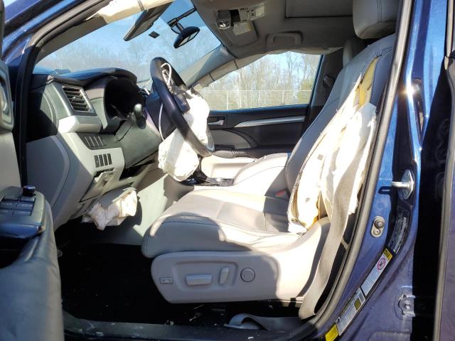 5TDKKRFH6ES019368 - 2014 TOYOTA HIGHLANDER XLE BLUE photo 7