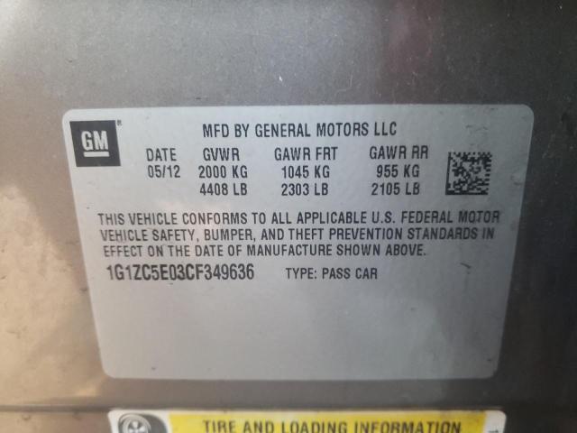 1G1ZC5E03CF349636 - 2012 CHEVROLET MALIBU 1LT GRAY photo 13