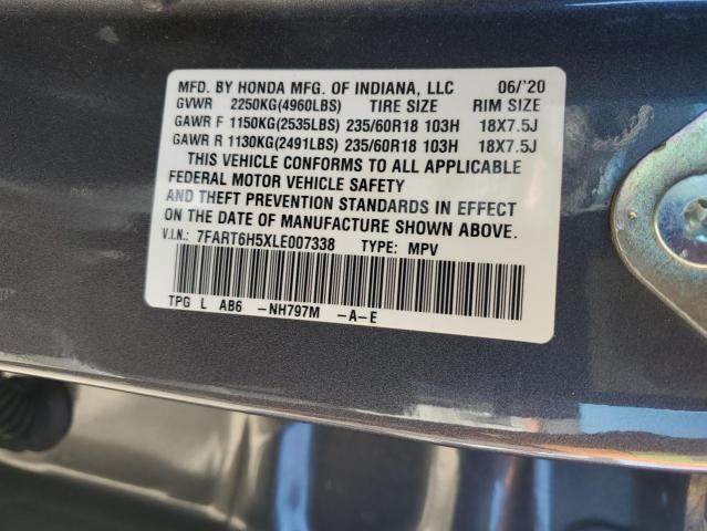 7FART6H5XLE007338 - 2020 HONDA CR-V EX GRAY photo 13