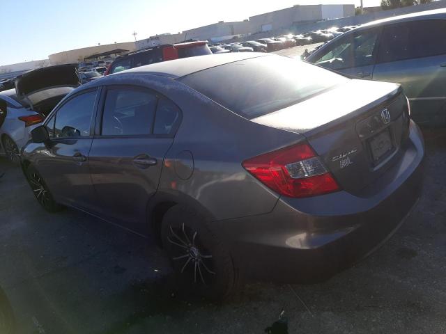 2HGFB2F58CH609597 - 2012 HONDA CIVIC LX GRAY photo 2