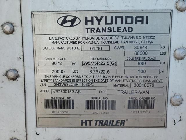 3H3V532C5HT106042 - 2017 HYUNDAI REEFER WHITE photo 10