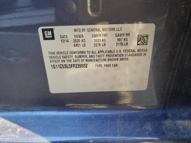 1G11C5SL5FF239932 - 2015 CHEVROLET MALIBU 1LT BLUE photo 12
