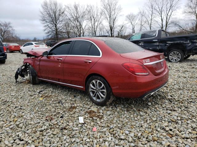 55SWF4KB3HU215768 - 2017 MERCEDES-BENZ C 300 4MATIC RED photo 2