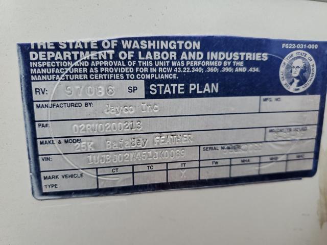 1UJBJ02N451JK0089 - 2005 JAYC TRAVEL TRL ორფეროვანი ფოტო 10