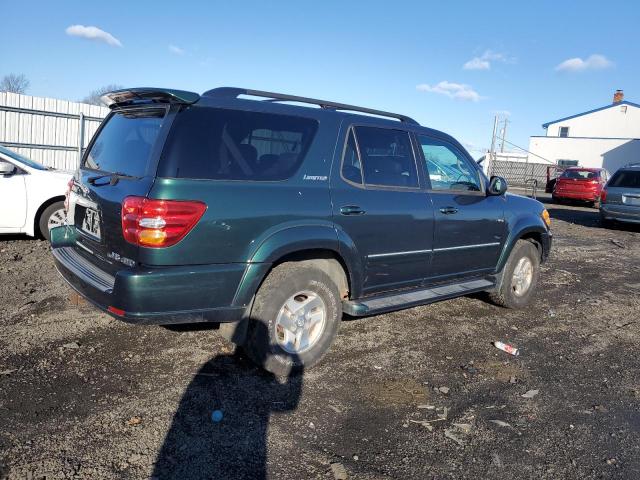 5TDBT48A32S120766 - 2002 TOYOTA SEQUOIA LIMITED GREEN photo 3