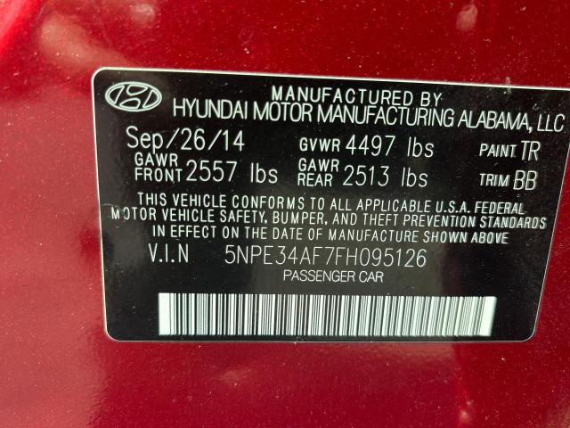 5NPE34AF7FH095126 - 2015 HYUNDAI SONATA SPORT RED photo 10