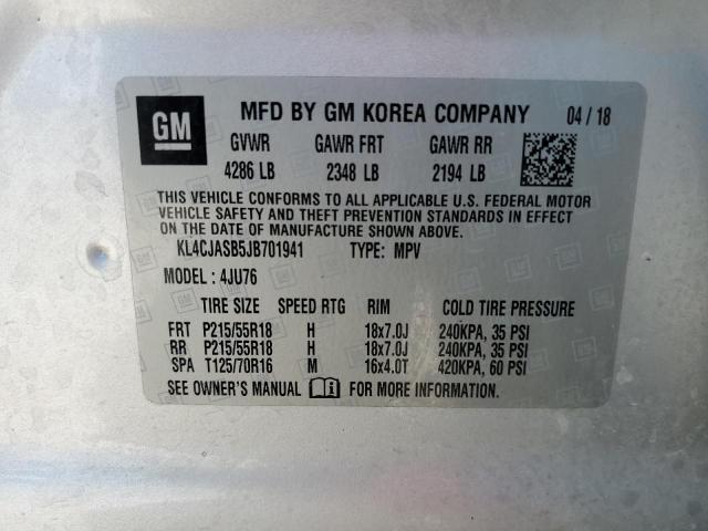 KL4CJASB5JB701941 - 2018 BUICK ENCORE PREFERRED Күміс фото 13