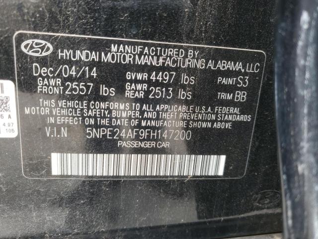 5NPE24AF9FH147200 - 2015 HYUNDAI SONATA SE BLACK photo 12