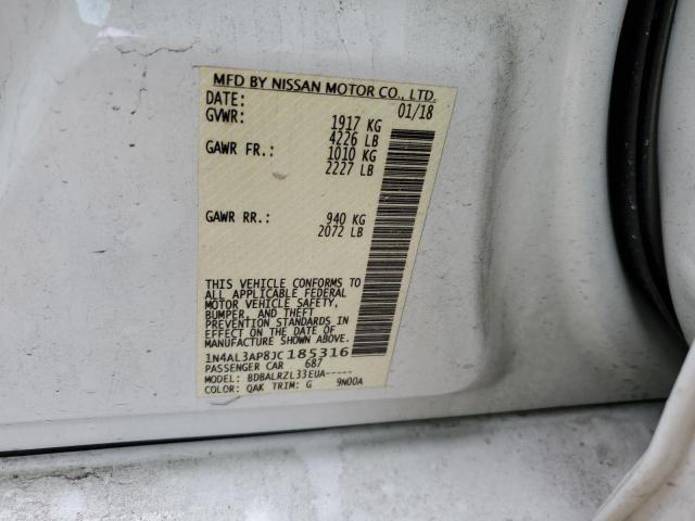 1N4AL3AP8JC185316 - 2018 NISSAN ALTIMA 2.5 WHITE photo 13