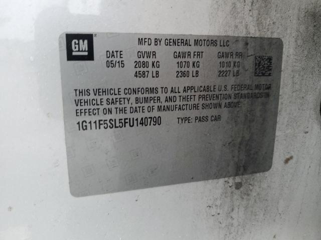 1G11F5SL5FU140790 - 2015 CHEVROLET MALIBU LTZ WHITE photo 12