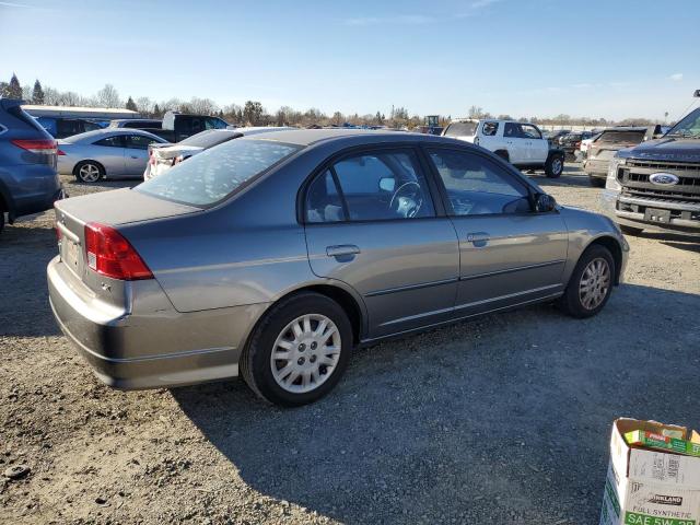 2HGES16524H627195 - 2004 HONDA CIVIC LX GRAY photo 3