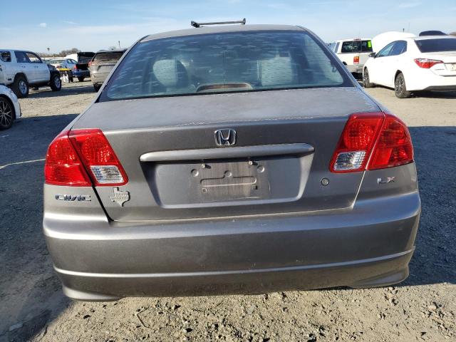 2HGES16524H627195 - 2004 HONDA CIVIC LX GRAY photo 6