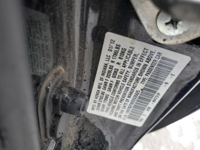19XFB2F92CE035625 - 2012 HONDA CIVIC EXL BLACK photo 12