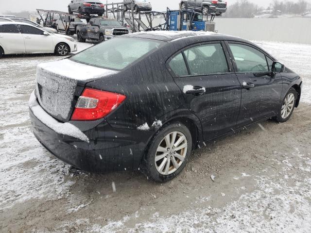 19XFB2F92CE035625 - 2012 HONDA CIVIC EXL BLACK photo 3