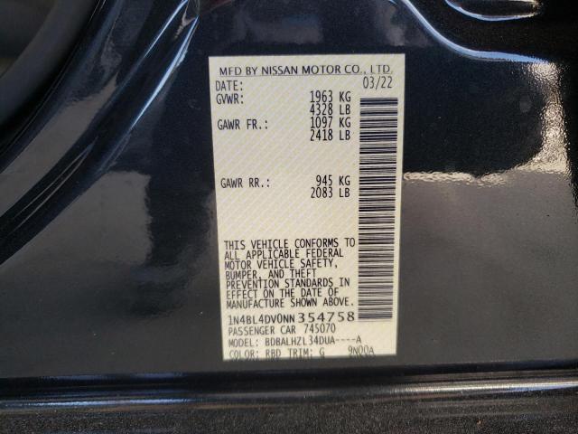 1N4BL4DV0NN354758 - 2022 NISSAN ALTIMA SV CHARCOAL photo 12