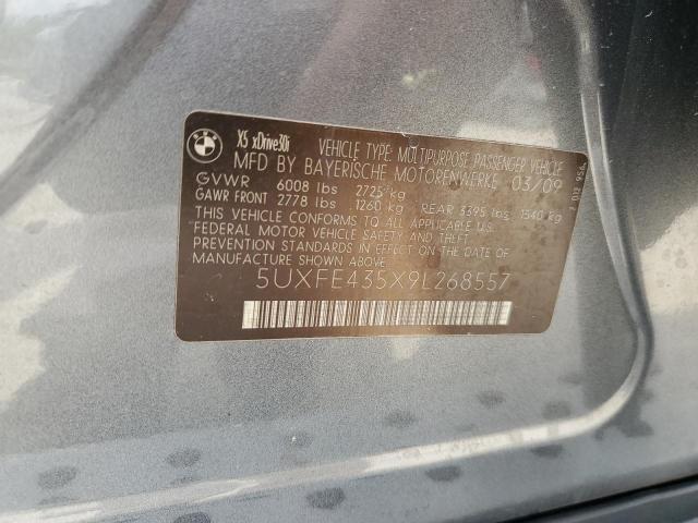 5UXFE435X9L268557 - 2009 BMW X5 XDRIVE30I GRAY photo 12