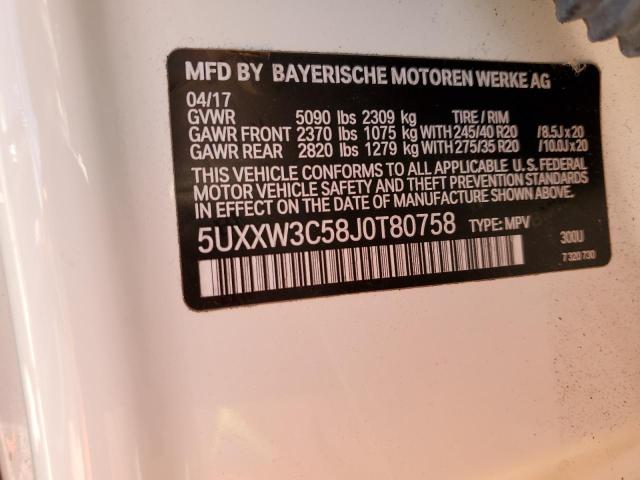 5UXXW3C58J0T80758 - 2018 BMW X4 XDRIVE28I Белый фото 13