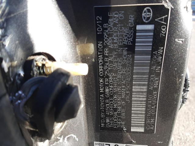 JTKJF5C74D3057324 - 2013 TOYOTA SCION TC 灰色 照片 12