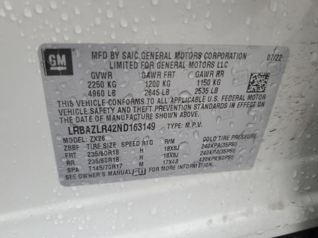 LRBAZLR42ND163149 - 2022 BUICK ENVISION PREFERRED თეთრი ფოტო 14