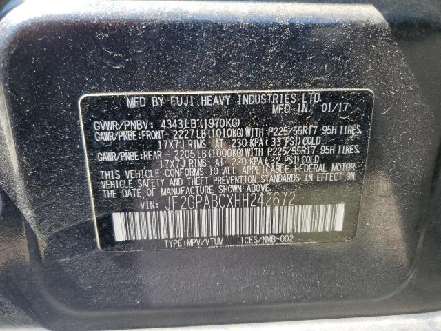 JF2GPABCXHH242672 - 2017 SUBARU CROSSTREK PREMIUM 灰色 照片 13