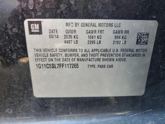 1G11C5SL7FF117265 - 2015 CHEVROLET MALIBU 1LT BLACK photo 12