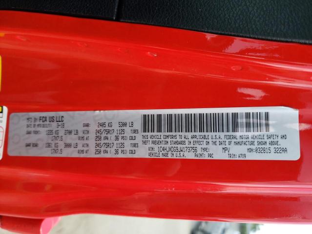 1C4HJXDG9JW173756 - 2018 JEEP WRANGLER U SPORT წითელი ფოტო 13