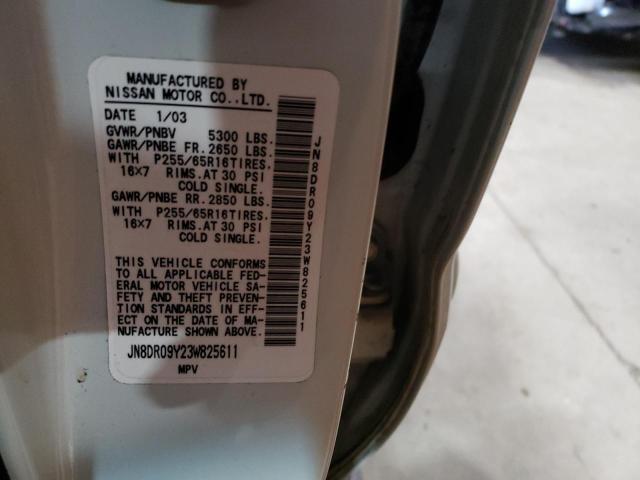 JN8DR09Y23W825611 - 2003 NISSAN PATHFINDER LE 白色 照片 13