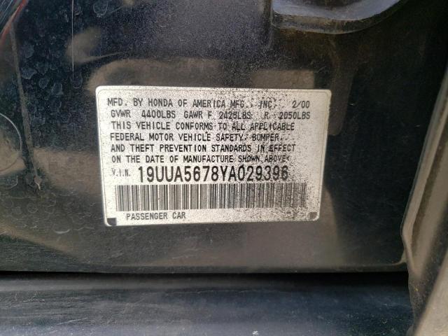 19UUA5678YA029396 - 2000 ACURA 3.2TL Negro foto 12
