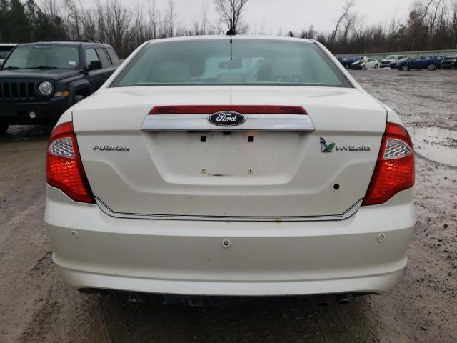 3FADP0L37CR374036 - 2012 FORD FUSION HYBRID WHITE photo 6