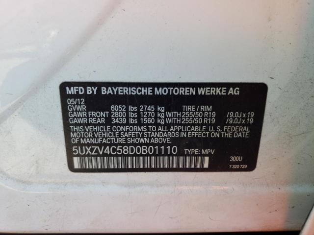 5UXZV4C58D0B01110 - 2013 BMW UK XDRIVE35I WHITE photo 12