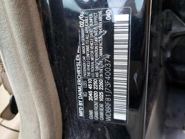 WDBRF81J73F400374 - 2003 MERCEDES-BENZ C 240 4MATIC BLACK photo 12