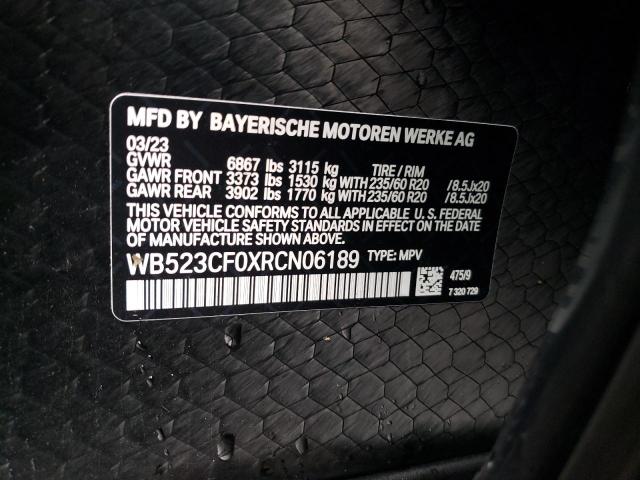 WB523CF0XRCN06189 - 2024 BMW IX XDRIVE50 BLACK photo 13