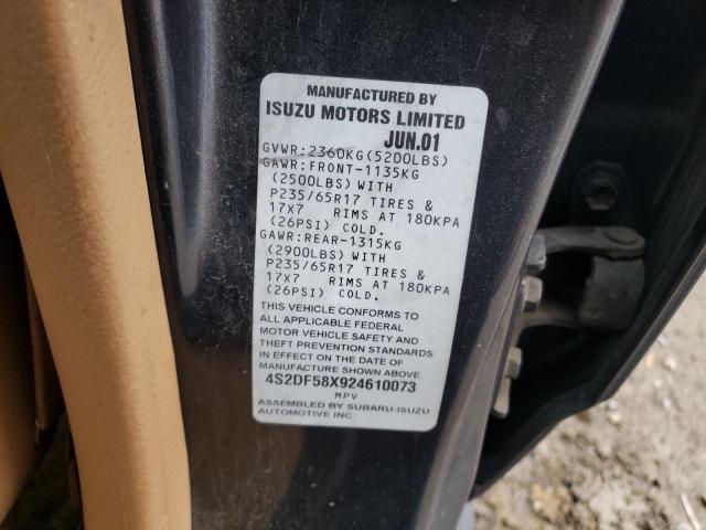 4S2DF58X924610073 - 2002 ISUZU AXIOM XS Boz foto 12