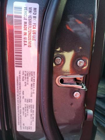 1C6RR7LT2NS207410 - 2022 RAM 1500 CLASS SLT ნაცრისფერი ფოტო 12