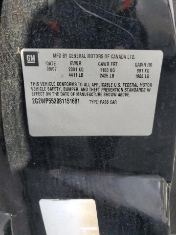 2G2WP552081151681 - 2008 PONTIAC GRAND PRIX 黑色 照片 13