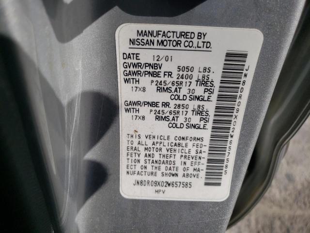 JN8DR09X02W657585 - 2002 NISSAN PATHFINDER LE 银色 照片 13