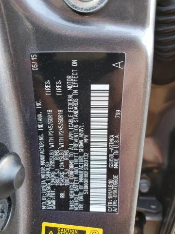 5TDKKRFH0FS090132 - 2015 TOYOTA HIGHLANDER XLE 灰色 照片 13