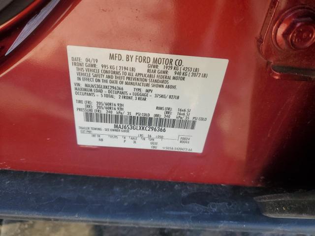 MAJ6S3GLXKC296366 - 2019 FORD ECOSPORT SE წითელი ფოტო 14