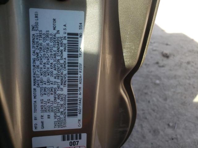 5TEUX42N76Z301662 - 2006 TOYOTA TACOMA ACCESS CAB Қоңыр фото 12