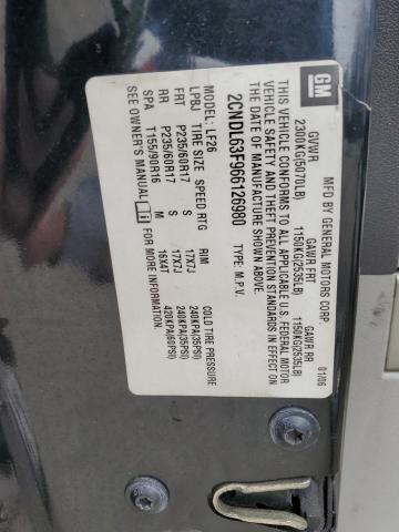 2CNDL63F966126980 - 2006 CHEVROLET EQUINOX LT BLACK photo 14