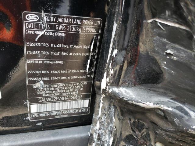 SALWG2FV4HA128650 - 2017 LAND ROVER RANGE ROVE SE BLACK photo 13