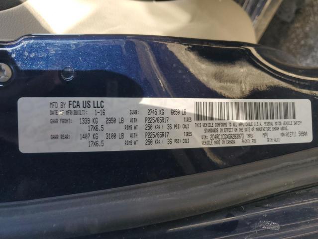 2C4RC1CGXGR283973 - 2016 CHRYSLER TOWN & COU TOURING L BLUE photo 13