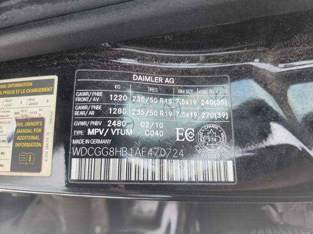 WDCGG8HB1AF470724 - 2010 MERCEDES-BENZ GLK 350 4MATIC BLACK photo 10