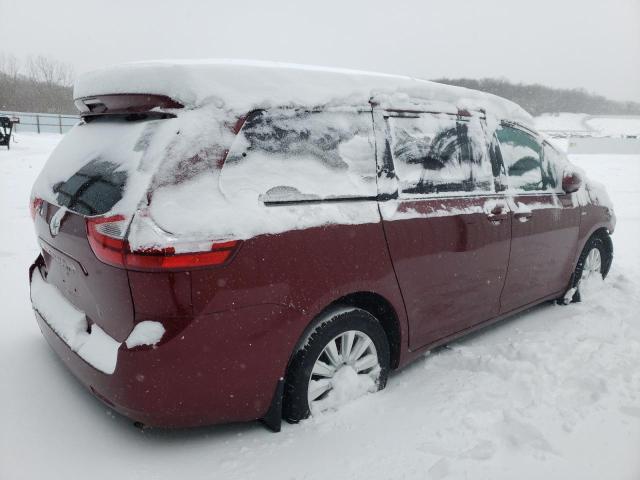 5TDJZ3DC9HS157986 - 2017 TOYOTA SIENNA LE MAROON photo 3