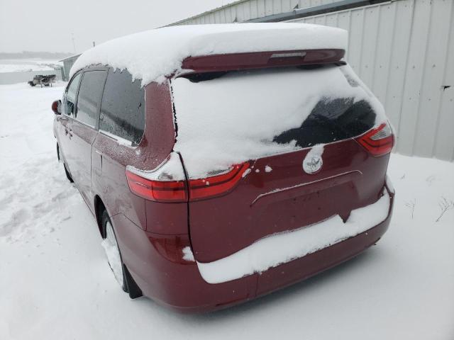 5TDJZ3DC9HS157986 - 2017 TOYOTA SIENNA LE MAROON photo 6