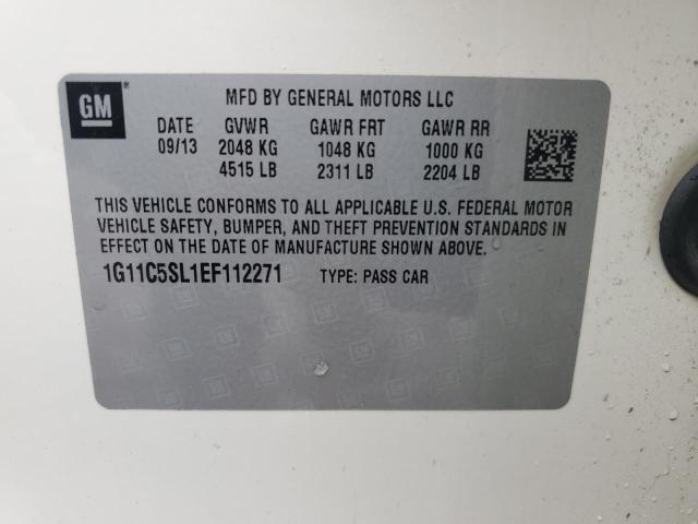 1G11C5SL1EF112271 - 2014 CHEVROLET MALIBU 1LT WHITE photo 12